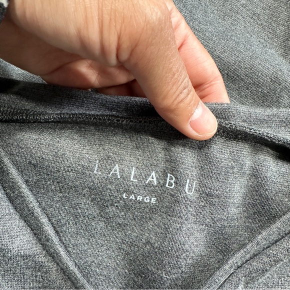 Lalabu Men’s Baby Dad Shirt Shortsleeve V-Neck in Gray Size L - Picture 10 of 14